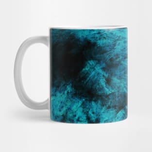 Dark Blue Cyan Abstract Art Mug